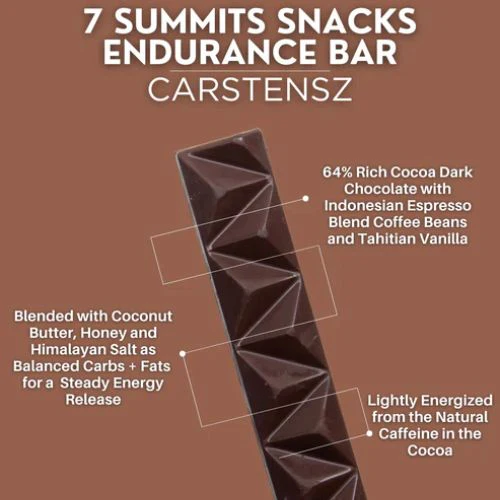 Carstensz Coffee & Vanilla Chocolate Endurance Bar by 7 Summits Snacks - Image 3