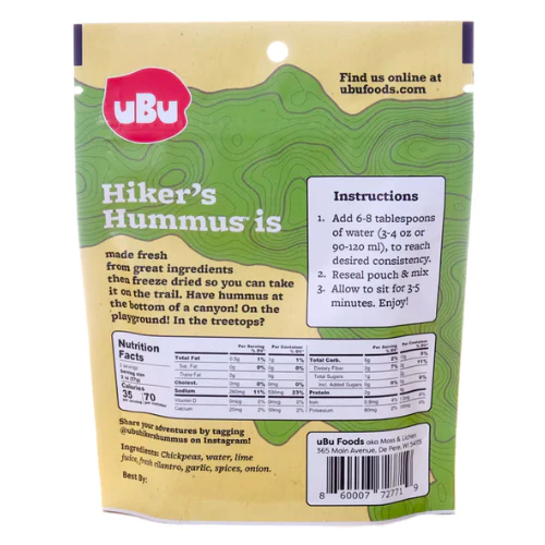 Cilantro Lime Hiker's Hummus by uBu Foods - Image 2