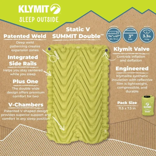 Static V Summit Double Sleeping Pad by Klymit - Image 5