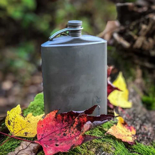 Titanium Hip Flask & Funnel - 220ml by SilverAnt - Image 9