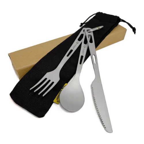 Titanium 3 Piece Cutlery Set (Knife, Fork and Spoon) by SilverAnt - Image 2