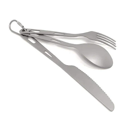 Titanium 3 Piece Cutlery Set (Knife, Fork and Spoon) by SilverAnt - Image 4