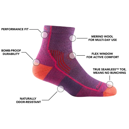 Women's Hiker Quarter Midweight Hiking Sock by Darn Tough - Image 4