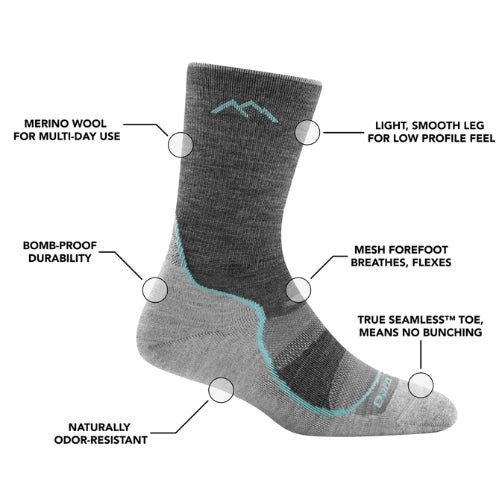 Women's Light Micro Crew Lightweight Hiking Sock by Darn Tough - Image 6